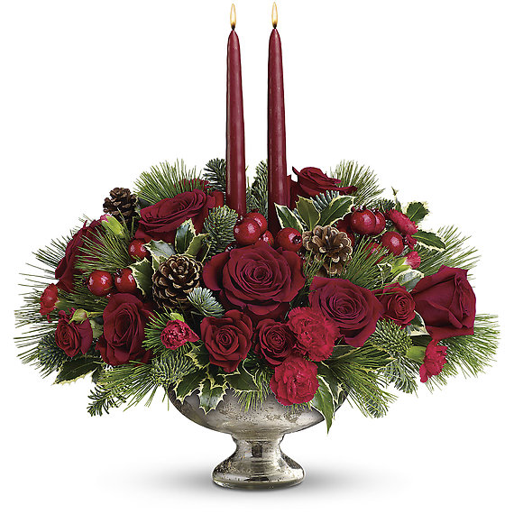 Mercury Glass Bowl Bouquet